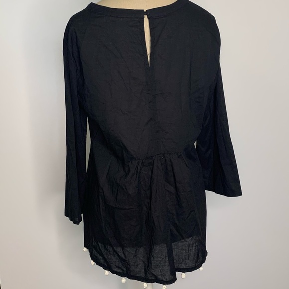 Umgee Embroidered black peplum top - Picture 10 of 15